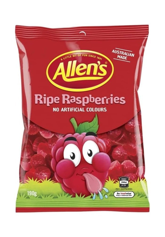 Allens Ripe Raspberries Candy 190g